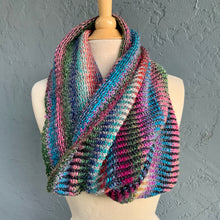 Load image into Gallery viewer, Linen Stitch Cowl (Noro &amp; Zauberball version) Knitting Kit | Noro Silk Garden Sock Yarn, Zauberball Crazy &amp; Knitting Pattern (#228)
