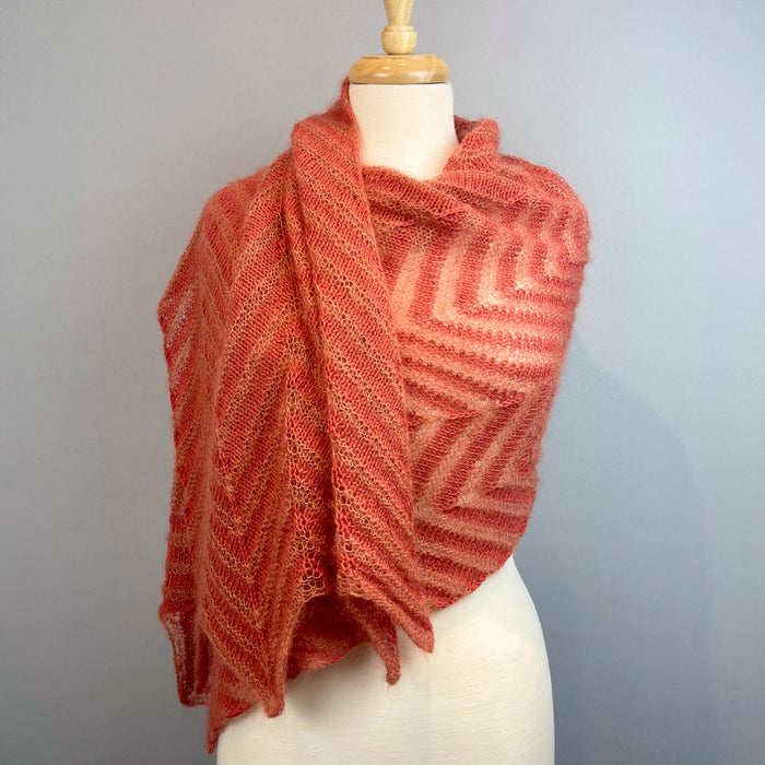 Chevron Cloud Wrap Knitting Kit | Queensland Llama Lace & Rowan Kidsilk Haze