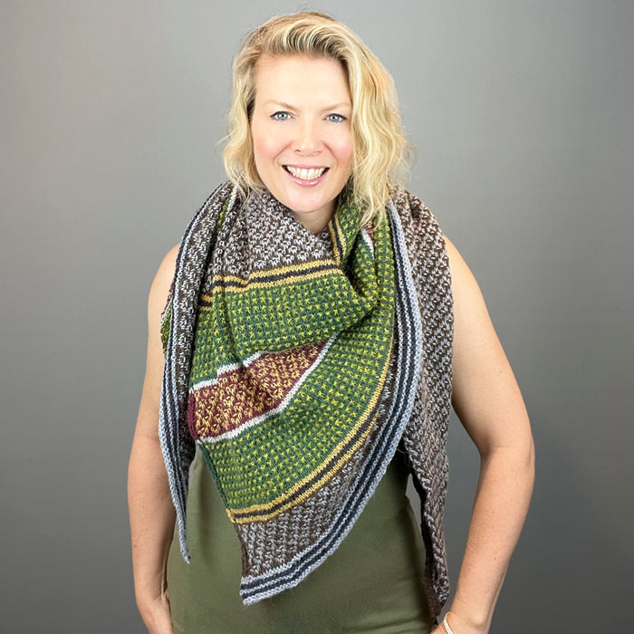 Slip Stitch Party Shawl Knitting Kit | Rowan Felted Tweed