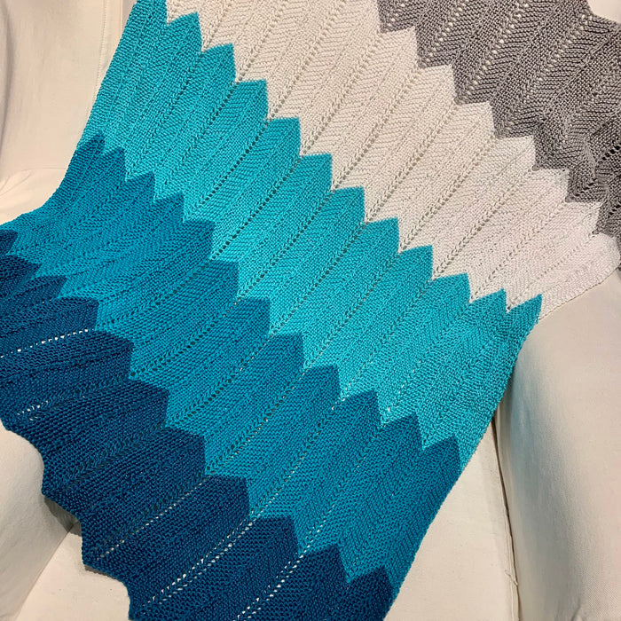 Chevron Baby Blanket (Cascade version) Knitting Kit | Cascade Ultra Pima Cotton & Knitting Pattern (#323)