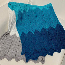 Load image into Gallery viewer, Chevron Baby Blanket (Cascade version) Knitting Kit | Cascade Ultra Pima Cotton &amp; Knitting Pattern (#323)
