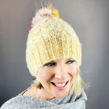 Load image into Gallery viewer, Allover Cabled Hat (Peeeps Version) Knitting Kit | Jade Sapphire Peeeps & Knitting Pattern (#299)