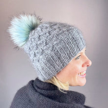 Load image into Gallery viewer, Allover Cabled Hat (Peeeps Version) Knitting Kit | Jade Sapphire Peeeps & Knitting Pattern (#299)