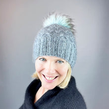 Load image into Gallery viewer, Allover Cabled Hat (Peeeps Version) Knitting Kit | Jade Sapphire Peeeps & Knitting Pattern (#299)