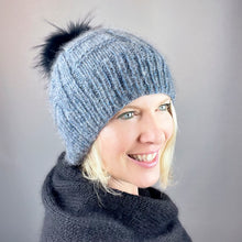 Load image into Gallery viewer, Column & Ridge Hat Knitting Kit | Jade Sapphire Peeeps & Knitting Pattern (#306B)