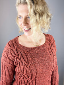 Kylie Cabled Sweater Knitting Kit | Queensland Kathmandu DK