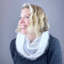 Load image into Gallery viewer, Angora Horizontal Ribbed Cowl (small version) Knitting Kit | Galler Belangor, Artyarns Merino Cloud, & Knitting Pattern (#316)