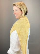 Load image into Gallery viewer, Easy Garter Edge Shawlette Knitting Kit | Tussah Tweed & Knitting Pattern (#321B)