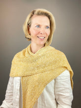 Load image into Gallery viewer, Easy Garter Edge Shawlette Knitting Kit | Tussah Tweed & Knitting Pattern (#321B)