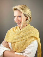 Load image into Gallery viewer, Easy Garter Edge Shawlette Knitting Kit | Tussah Tweed & Knitting Pattern (#321B)