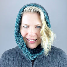 Load image into Gallery viewer, Windowpane Cowl (Short & Stout Version) Knitting Kit | Shibui Lunar, Artyarns Beaded Mohair and Sequins & Knitting Pattern (#291)