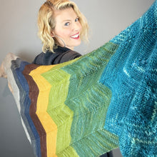 Load image into Gallery viewer, Expanding Chevron Shawl (Manos version) Knitting Kit | Manos del Uruguay Fino & Knitting Pattern (#330)