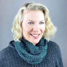 Load image into Gallery viewer, Windowpane Cowl (Short & Stout Version) Knitting Kit | Shibui Lunar, Artyarns Beaded Mohair and Sequins & Knitting Pattern (#291)