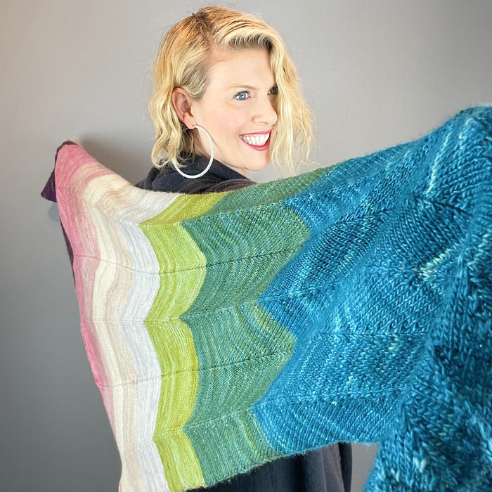 Expanding Chevron Shawl (Manos version) Knitting Kit | Manos del Uruguay Fino & Knitting Pattern (#330)