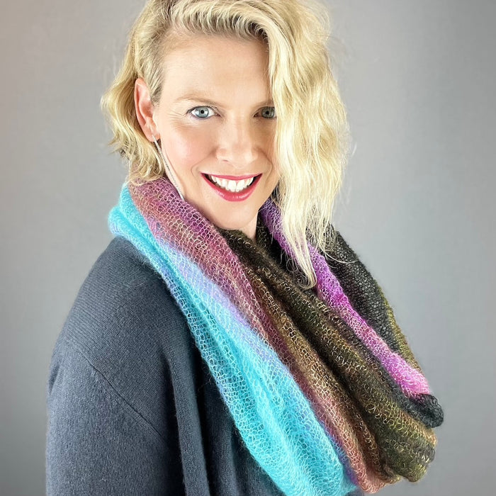 Artyarns Mohair Ombre Scarf Knitting Kit | Artyarns Mohair Ombre and Knitting Pattern (#383)