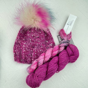 Sparkle Beanie Knitting Kit | Road to China Light, Artyarns Beaded Mohair and Sequins, & Knitting Pattern (#376)