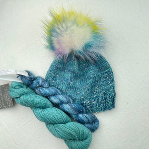 Sparkle Beanie Knitting Kit | Road to China Light, Artyarns Beaded Mohair and Sequins, & Knitting Pattern (#376)