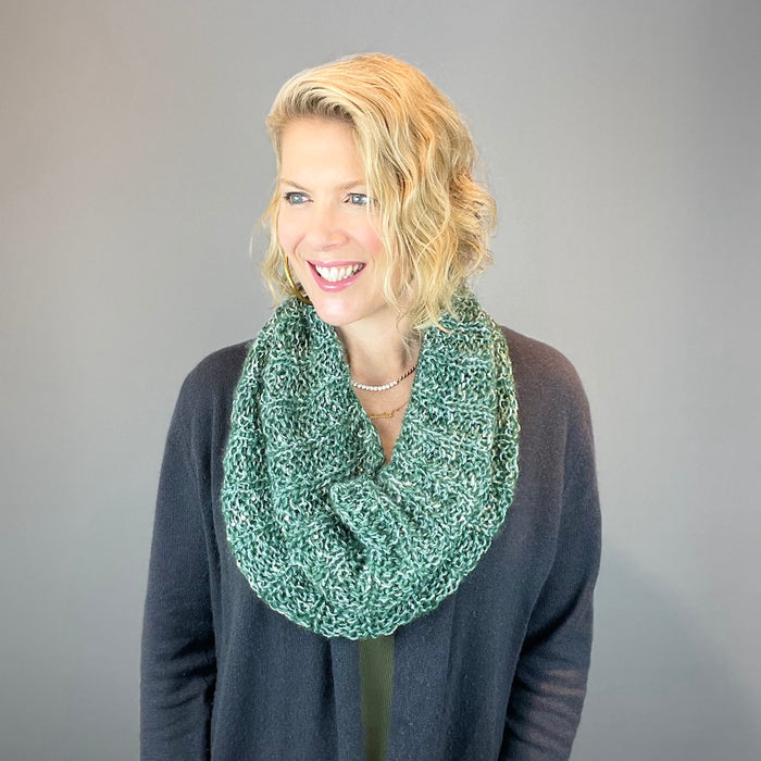 Charmaine's Cowl Knitting Kit | Lang Yarns Grace, Artyarns Beaded Mohair and Sequins & Knitting Pattern (#207B)