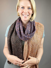 Load image into Gallery viewer, Speckled Chevron Wrap Knitting Kit | Madelinetosh Pashmina & Knitting Pattern (#348B)