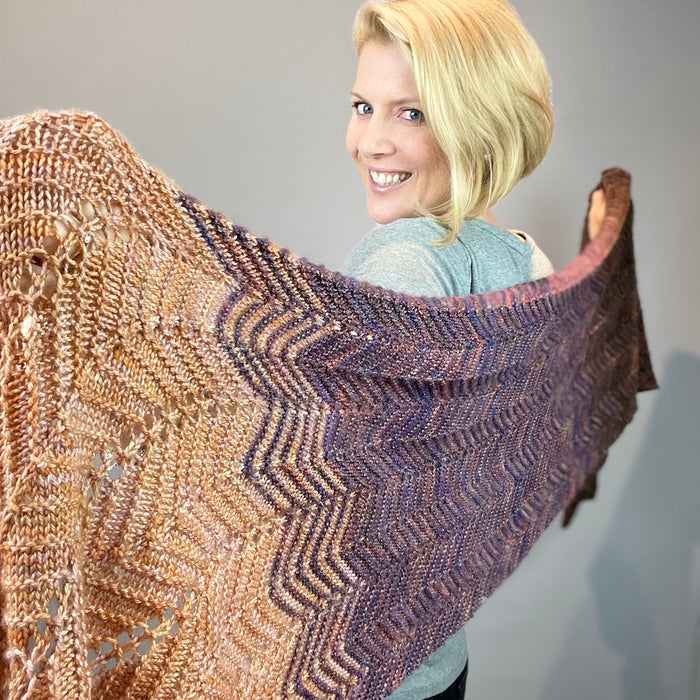 Speckled Chevron Wrap Knitting Kit | Madelinetosh Pashmina & Knitting Pattern (#348B)