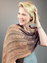 Load image into Gallery viewer, Speckled Chevron Wrap Knitting Kit | Madelinetosh Pashmina &amp; Knitting Pattern (#348B)
