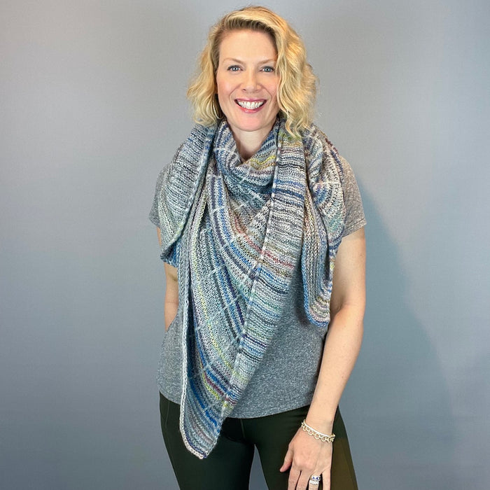 Botanic Shawl Knitting Kit | Jade Sapphire Angelwing & Zauberball Crazy