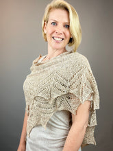 Load image into Gallery viewer, Deco Shawlette (Tussah Tweed version) Knitting Kit | Tussah Tweed &amp; Knitting Pattern (#324B)
