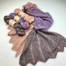 Load image into Gallery viewer, Speckled Chevron Wrap Knitting Kit | Madelinetosh Pashmina & Knitting Pattern (#348B)
