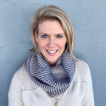 Load image into Gallery viewer, Linen Stitch Cowl (Cardiff & Zauberball version) Knitting Kit | Cardiff Cashmere Small, Zauberball Crazy & Knitting Pattern (#228)