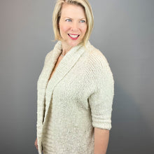 Load image into Gallery viewer, Oversized Shawl Collar Cardigan Knitting Kit | Katia Pluma Cotton & Knitting Pattern (#351B)