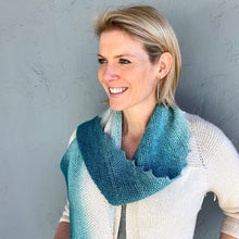 Load image into Gallery viewer, Hitchhiker (Freia version) Knitting Kit | Freia Handpaints Superwash Merino Silk Sport (#411)