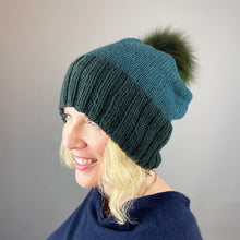 Load image into Gallery viewer, mYak Two Color Slouch Hat | mYak Baby Yak Medium & Knitting Pattern (#385)