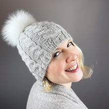 Load image into Gallery viewer, Basic Cabled Hat (worsted version) Knitting Kit | Cascade Pure Alpaca & Knitting Pattern (#98A)