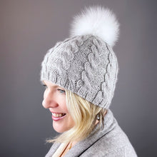 Load image into Gallery viewer, Basic Cabled Hat (worsted version) Knitting Kit | Cascade Pure Alpaca & Knitting Pattern (#98A)