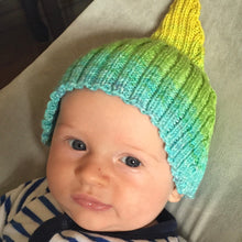 Load image into Gallery viewer, Ombré Elf Hat Knitting Kit | Freia Handpaints Superwash Merino Silk Sport & Knitting Pattern (#301)