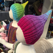 Load image into Gallery viewer, Ombré Elf Hat Knitting Kit | Freia Handpaints Superwash Merino Silk Sport & Knitting Pattern (#301)