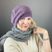 Load image into Gallery viewer, Alpaca Silver Slouchy Hat Knitting Kit | Alpaca Silver & Knitting Pattern (#386)