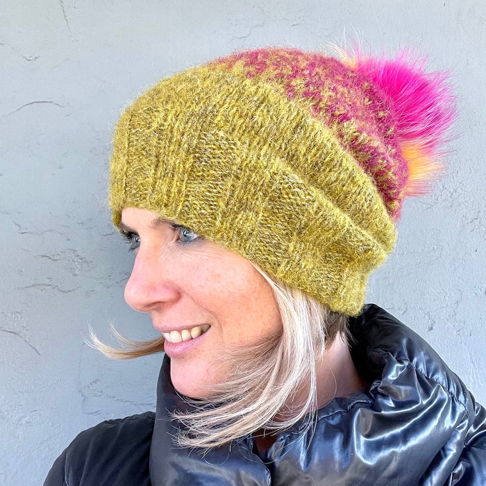 Speckled Ombré Hat (Katia version) Knitting Kit | Katia Alpaca Silver & Knitting Pattern (#344)