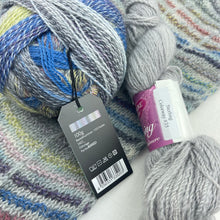 Load image into Gallery viewer, Botanic Shawl Knitting Kit | Jade Sapphire Angelwing & Zauberball Crazy