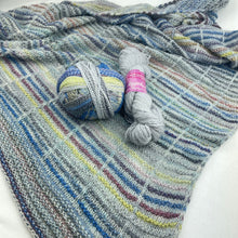 Load image into Gallery viewer, Botanic Shawl Knitting Kit | Jade Sapphire Angelwing & Zauberball Crazy