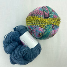Load image into Gallery viewer, Botanic Shawl Knitting Kit | Jade Sapphire Angelwing & Zauberball Crazy