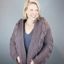 Load image into Gallery viewer, Jessie Hooded Cardigan Knitting Kit | Mirasol Ushya & Knitting Pattern