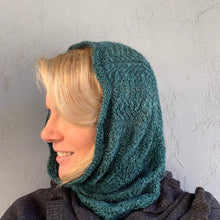Load image into Gallery viewer, Vertical Feather & Fan Cowl Knitting Kit | Hand Maiden Camelspin & Knitting Pattern (#192F)