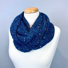 Load image into Gallery viewer, Windowpane Cowl (Long & Twisted Version) Knitting Kit | Hand Maiden Camelspin, Artyarns Beaded Mohair and Sequins & Knitting Pattern (#291)