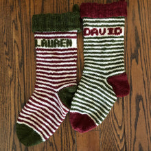 Load image into Gallery viewer, Striped Holiday Stocking Knitting Kit | Manos del Uruguay Wool Clasica & Knitting Pattern (#111)
