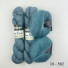 Load image into Gallery viewer, Chevron Cloud Wrap Knitting Kit | Queensland Llama Lace & Rowan Kidsilk Haze
