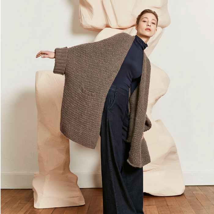 Oversized Jacket Knitting Kit | Lang Yarns Malou Light & Knitting Pattern (265-66)