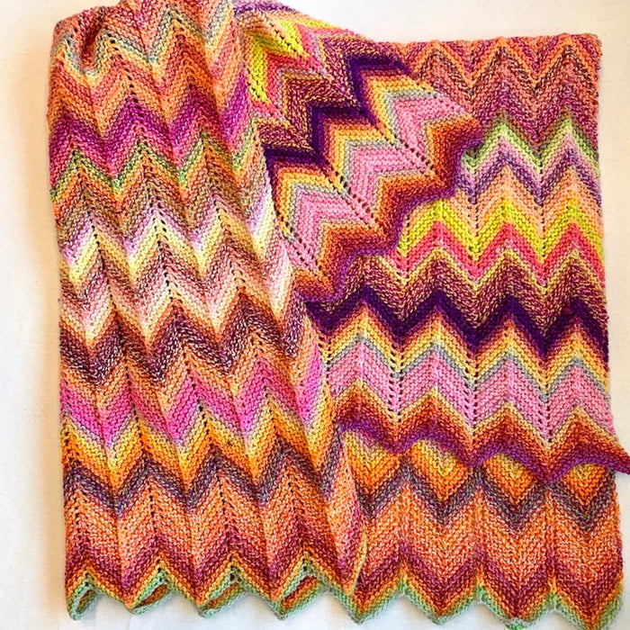 Knit Chevron Baby Blanket (Entropy version) Knitting Kit | Entropy Superwash Merino DK & Knitting Pattern (#323)