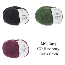 Load image into Gallery viewer, Crochet Colorblock Blanket Kit | Lang Yarns Malou Light & Crochet Pattern (253-01)