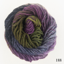 Load image into Gallery viewer, A purple and green skein of Noro Kureyon Yarn
